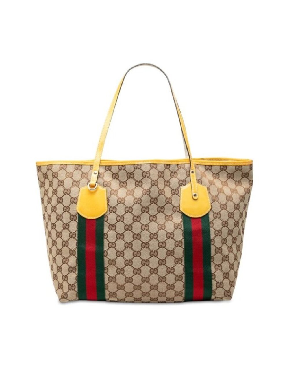 Gucci GG Canvas Sherry Line Jolly Tote Shoulder Bag Beige Brown